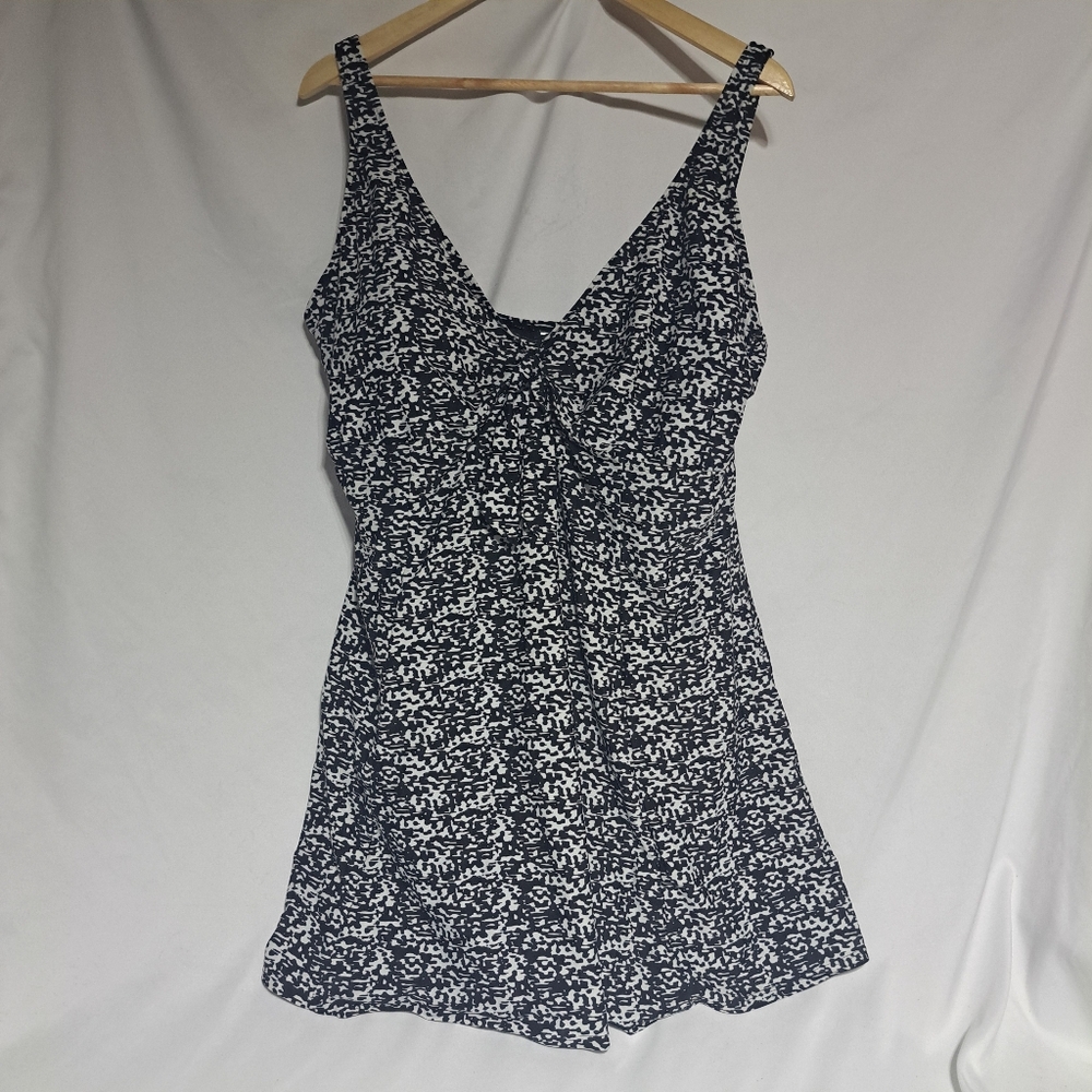 Bawdy Womens 3X One Piece Swimsuit Dress Adjustable Straps‎ Attached Bottoms